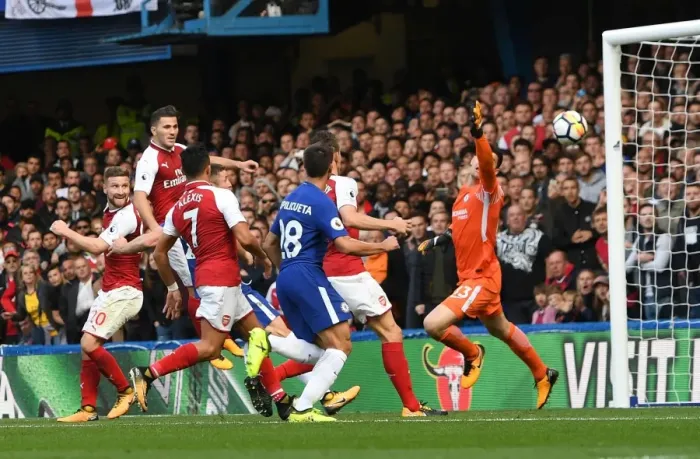 Framed Print : Controversial Offside: Shkodran Mustafi's Disallowed Goal (Chelsea vs. Arsenal, 2017-18)
