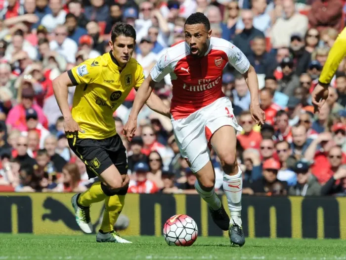 Framed Print : Coquelin in Action: Arsenal vs. Aston Villa (Premier League 2015-16)