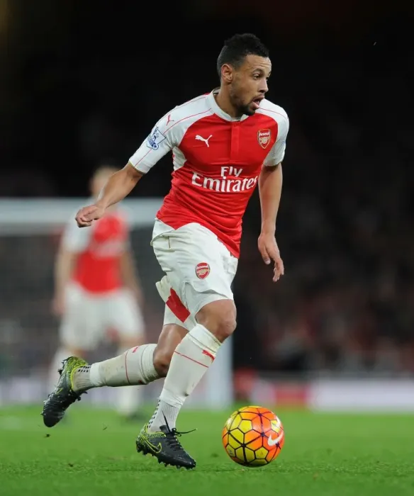 Framed Print : Coquelin in Action: Arsenal vs Everton, Premier League 2015 / 16