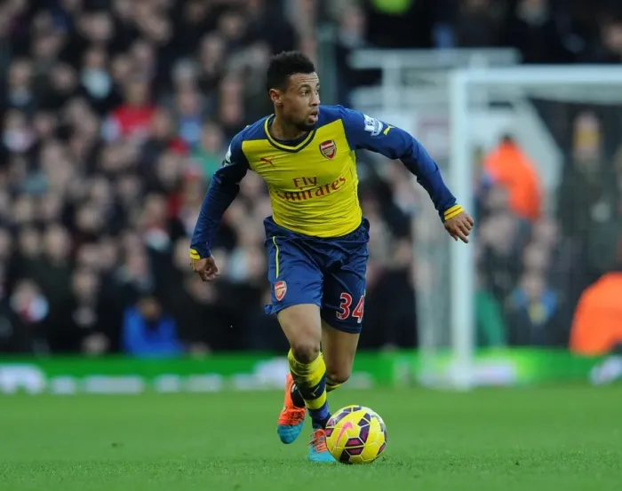 Framed Print : Coquelin in Action: West Ham United vs. Arsenal, Premier League 2014-15 Framed Print : Coquelin in Action: West Ham United vs. Arsenal, Premier League 2014-15