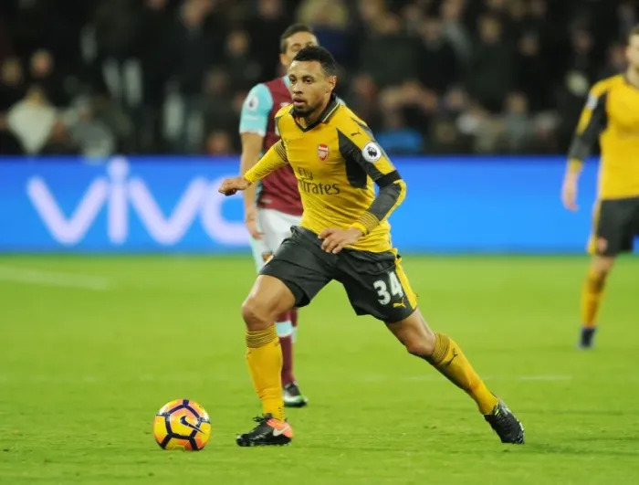 Framed Print : Coquelin in Action: West Ham United vs. Arsenal, Premier League 2016-17