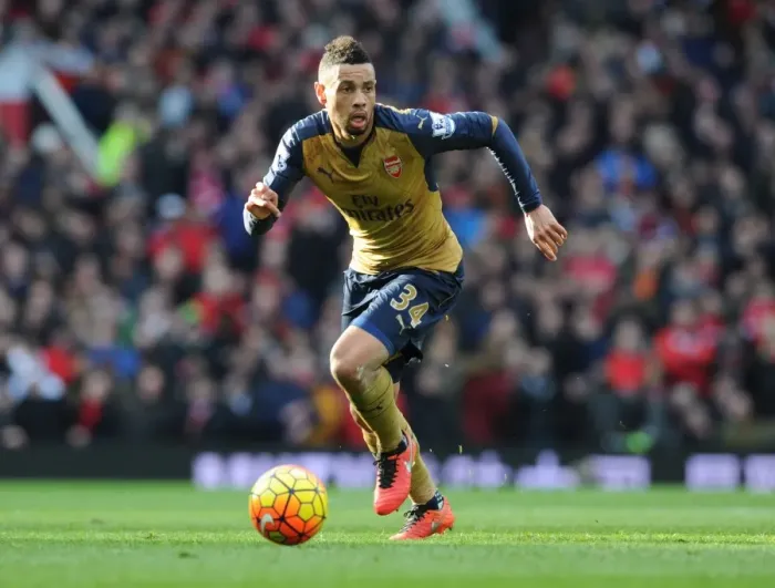 Framed Print : Coquelin at Old Trafford: Arsenal vs Manchester United, Premier League 2015 / 16 Framed Print : Coquelin at Old Trafford: Arsenal vs Manchester United, Premier League 2015 / 16