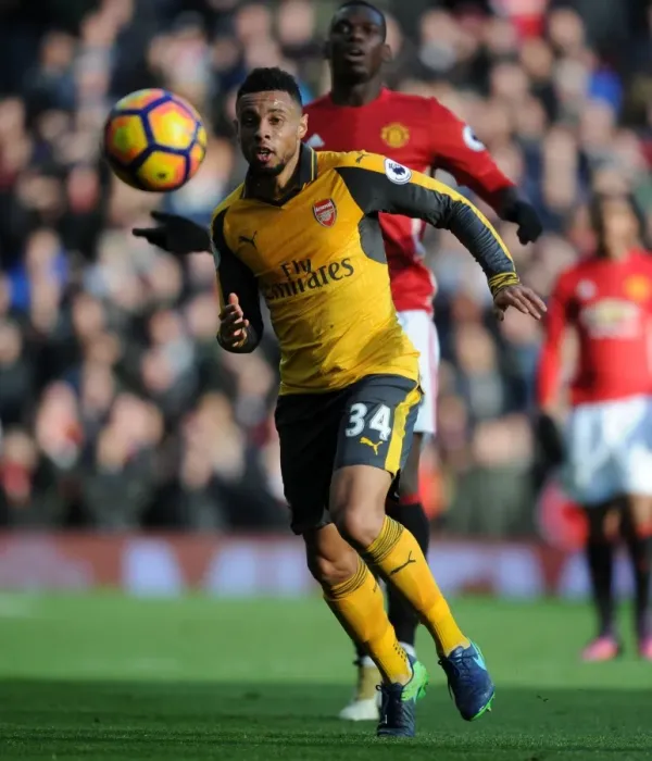 Framed Print : Coquelin at Old Trafford: Arsenal vs Manchester United, Premier League 2016-17