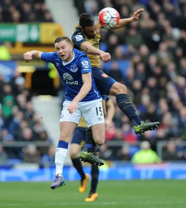 Framed Print : Coquelin Soars High: Arsenal's Victory Moment vs Everton, 2015-16 Premier League Framed Print : Coquelin Soars High: Arsenal's Victory Moment vs Everton, 2015-16 Premier League
