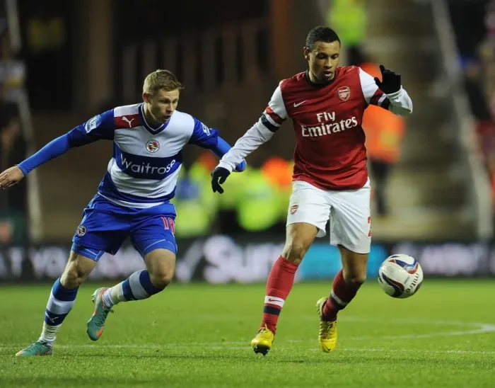 Framed Print : Coquelin Surges Past Church: Arsenal's Capital One Cup Victory over Reading