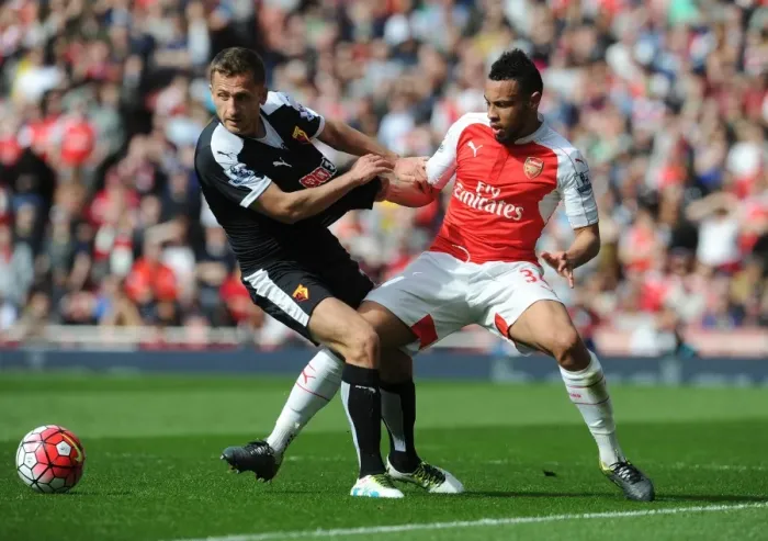 Framed Print : Coquelin vs. Abdi: Clash at Emirates - Arsenal vs. Watford, Premier League 2016
