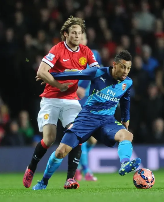 Framed Print : Coquelin vs. Blind: FA Cup Quarterfinal Showdown - Manchester United vs. Arsenal Framed Print : Coquelin vs. Blind: FA Cup Quarterfinal Showdown - Manchester United vs. Arsenal