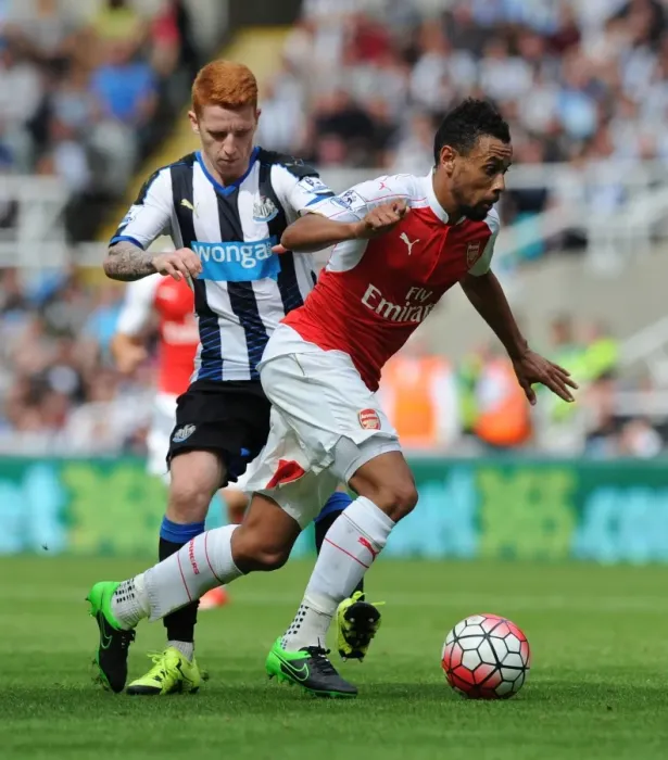 Framed Print : Coquelin vs. Colback: A Premier League Showdown at St. James Park