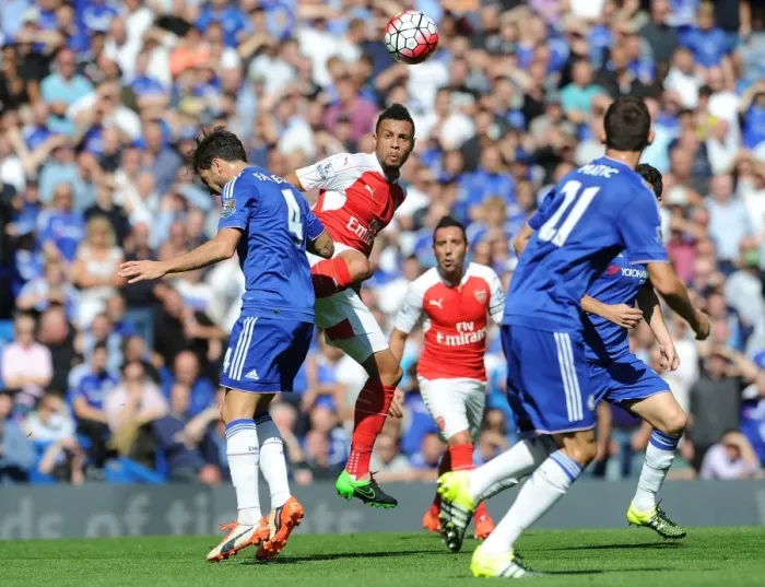 Framed Print : Coquelin vs. Fabregas: A Battle of London Midfielders (Chelsea vs. Arsenal 2015-16)