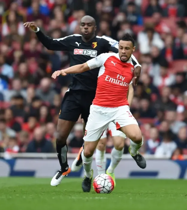 Framed Print : Coquelin vs. Nyom: A Battle of Strength and Determination in Arsenal vs. Watford (April 2016) Framed Print : Coquelin vs. Nyom: A Battle of Strength and Determination in Arsenal vs. Watford (April 2016)