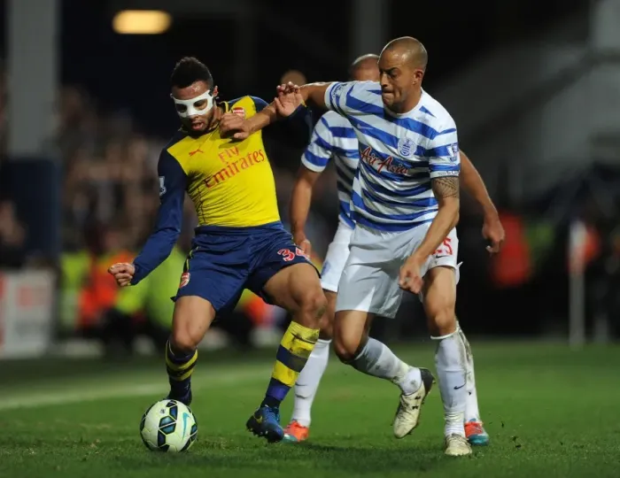 Framed Print : Coquelin vs Zamora: A Premier League Showdown at Loftus Road