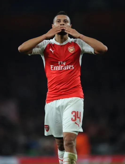 Framed Print : Coquelin's Stunner: Arsenal's Shocking Upset of Bayern Munich in the Champions League