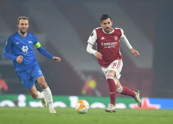 Framed Print : Dani Ceballos in Action: Arsenal vs Molde FK, UEFA Europa League 2021