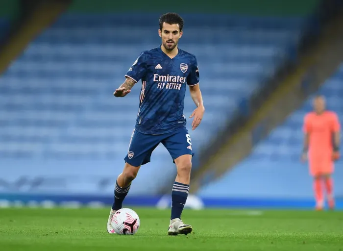 Framed Print : Dani Ceballos of Arsenal in Action against Manchester City (Premier League 2020-21)