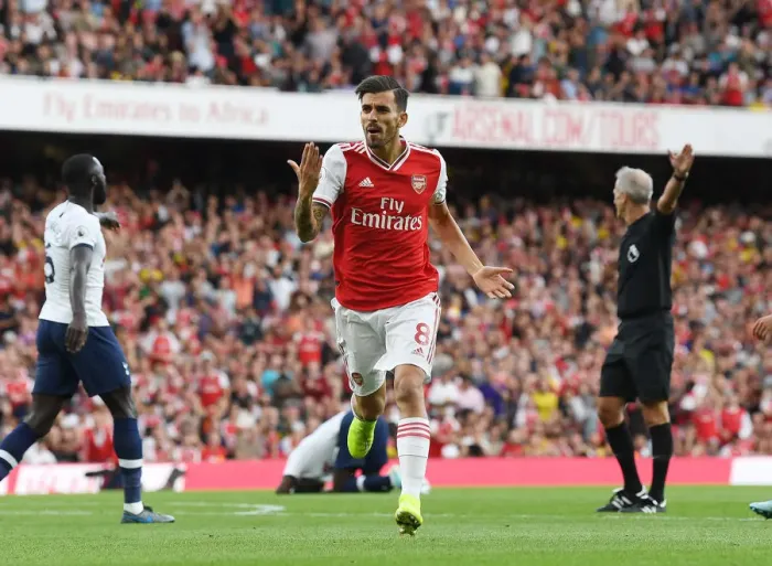 Framed Print : Dani Ceballos Ignites Arsenal Crowd Amid Intense Arsenal vs. Tottenham Rivalry