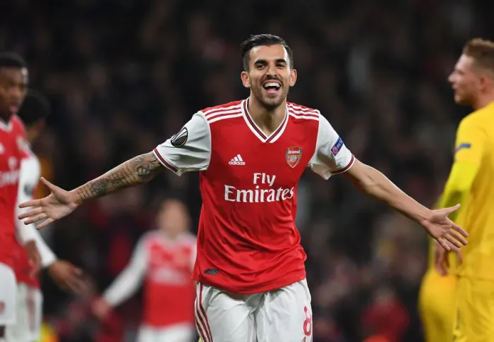 Framed Print : Dani Ceballos Scores Arsenal's Fourth Goal: Europa League Victory over Standard Liege Framed Print : Dani Ceballos Scores Arsenal's Fourth Goal: Europa League Victory over Standard Liege