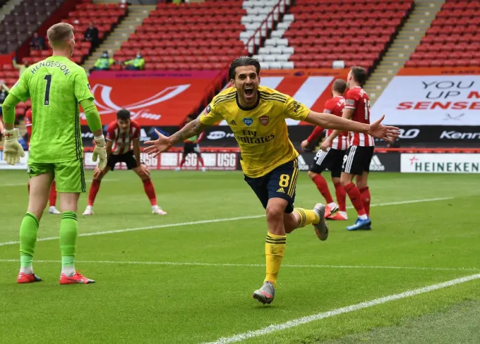 Framed Print : Dani Ceballos Scores Arsenal's Second Goal in FA Cup Quarterfinal vs Sheffield United Framed Print : Dani Ceballos Scores Arsenal's Second Goal in FA Cup Quarterfinal vs Sheffield United