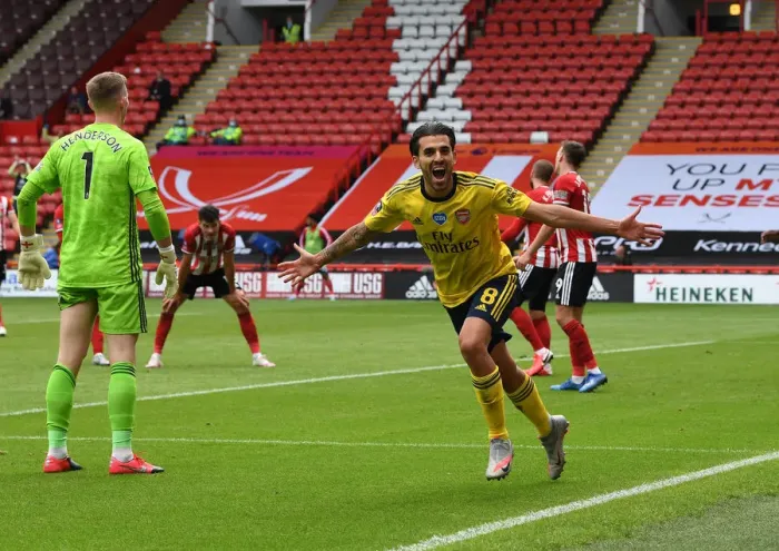 Framed Print : Dani Ceballos Scores Arsenal's Second Goal: FA Cup Quarterfinals vs Sheffield United Framed Print : Dani Ceballos Scores Arsenal's Second Goal: FA Cup Quarterfinals vs Sheffield United