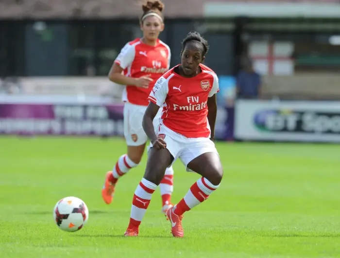 Framed Print : Danielle Carter in Action: Arsenal Ladies vs. Millwall Lionesses - WSL Cup