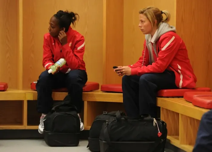 Framed Print : Danielle Carter and Gilly Flaherty (Arsenal Ladies). Arsenal Ladies 3: 1 Chelsea Ladies Framed Print : Danielle Carter and Gilly Flaherty (Arsenal Ladies). Arsenal Ladies 3: 1 Chelsea Ladies