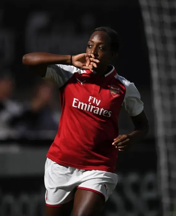 Framed Print : Danielle Carter Scores Arsenal's Third Goal: Arsenal Women vs Everton Ladies