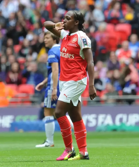 Framed Print : Danielle Carter Scores the FA Cup-Winning Goal: Arsenal Ladies Triumph over Chelsea Ladies (2016) Framed Print : Danielle Carter Scores the FA Cup-Winning Goal: Arsenal Ladies Triumph over Chelsea Ladies (2016)