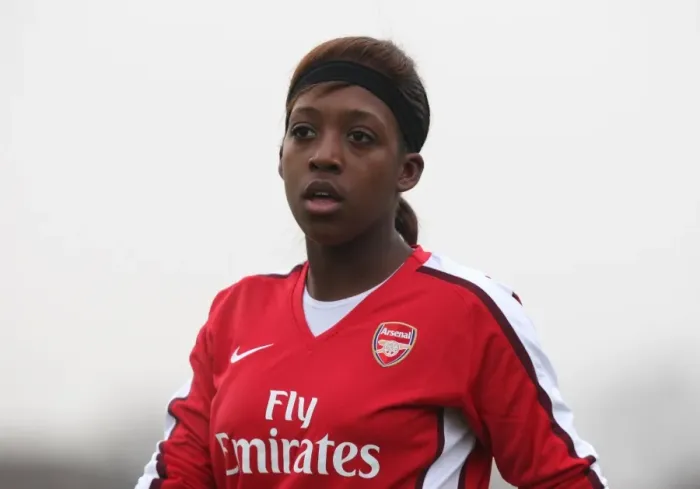 Framed Print : Danielle Carter Scores the Winning Goal: Arsenal Ladies Defeat Sparta Prague in UEFA Cup