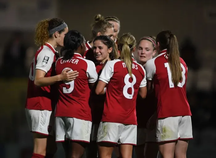 Framed Print : Danielle van de Donk Scores Third Goal for Arsenal Women Against Reading Ladies