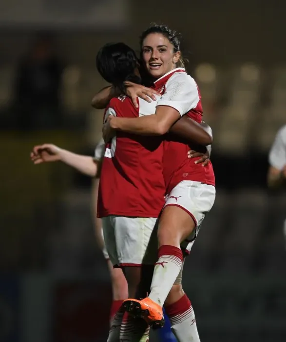 Framed Print : Danielle van de Donk Scores Third Goal: Arsenal Women vs Reading Ladies, WSL (2018) Framed Print : Danielle van de Donk Scores Third Goal: Arsenal Women vs Reading Ladies, WSL (2018)