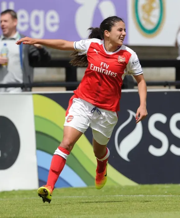 Framed Print : Danielle van de Donk Scores the Opener: Arsenal Ladies Triumph Over Notts County (WSL Division One, Meadow Park, 10 / 7 / 16)
