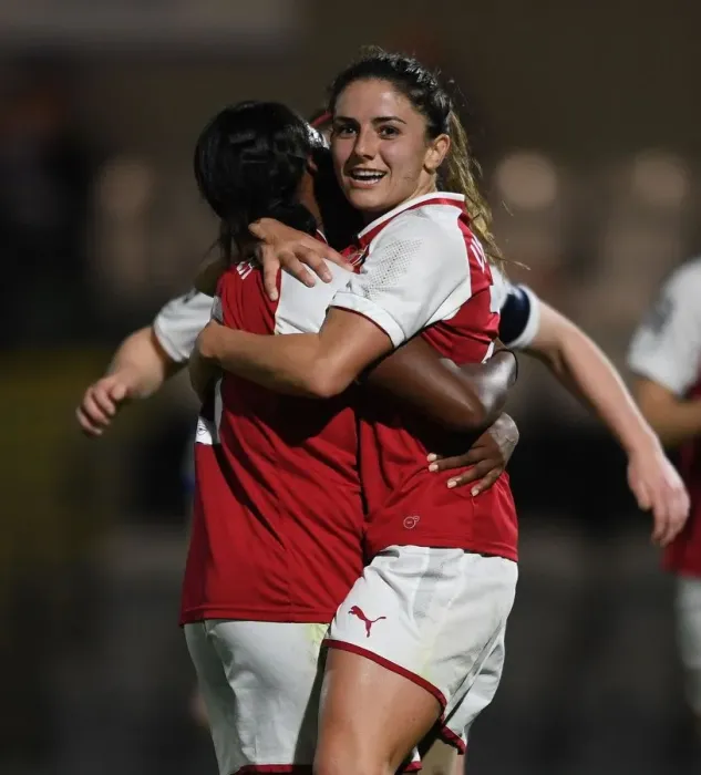 Framed Print : Danielle van de Donk's Thrilling Hat-Trick: Arsenal Women Crush Reading Ladies
