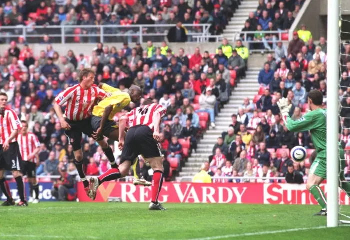 Framed Print : Danny Collins (Sunderland) heads into his own goal under pressure from Abu Diaby for the 1st Arsenal Framed Print : Danny Collins (Sunderland) heads into his own goal under pressure from Abu Diaby for the 1st Arsenal