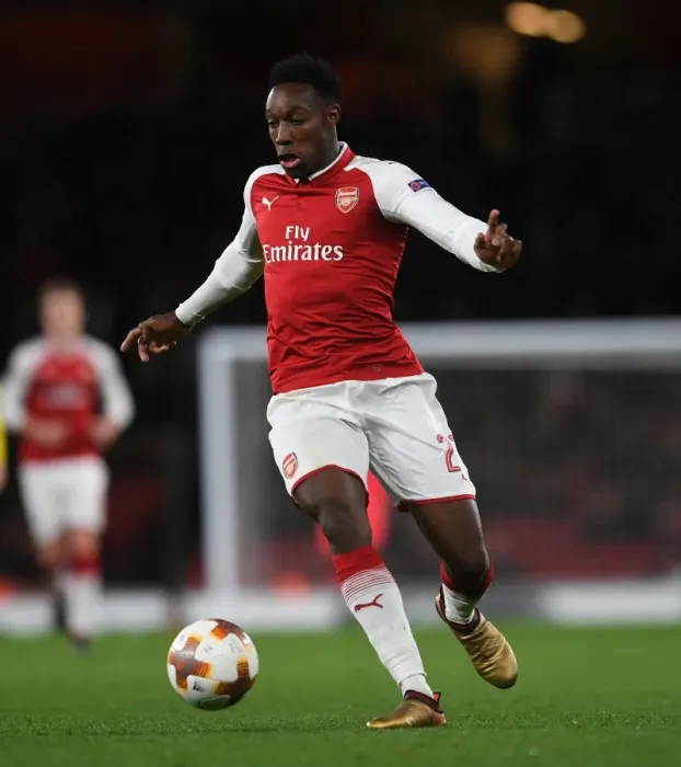 Framed Print : Danny Welbeck in Action: Arsenal vs. BATE Borisov, UEFA Europa League 2017-18