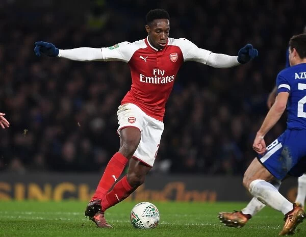 Danny Welbeck in Action: Arsenal vs. Chelsea - Carabao Cup Semi-Final First Leg