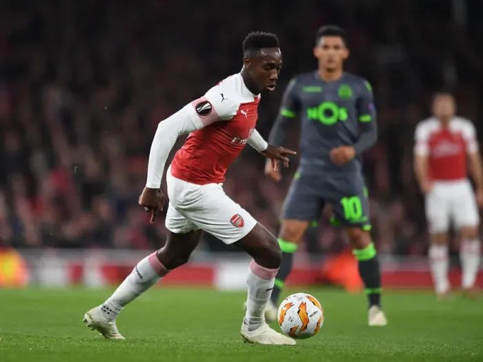 Framed Print : Danny Welbeck in Action: Arsenal vs. Sporting CP, UEFA Europa League 2018-19