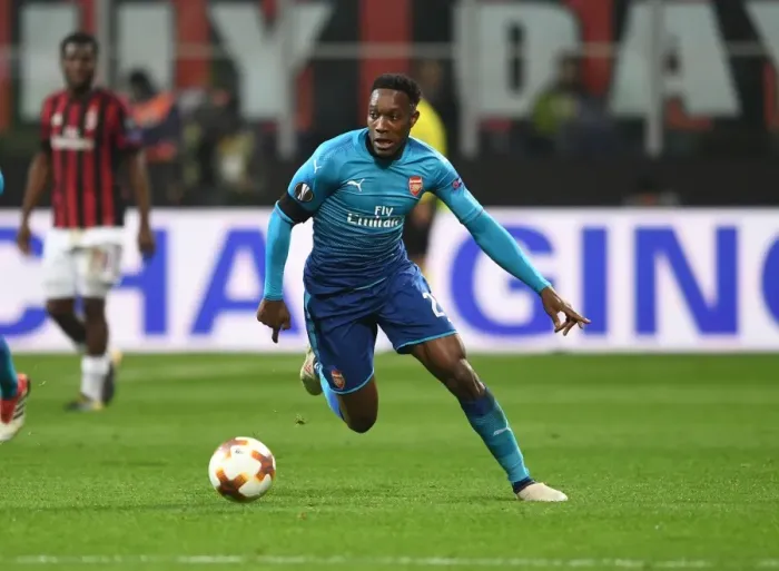 Framed Print : Danny Welbeck in Action: Arsenal vs AC Milan, UEFA Europa League 2018