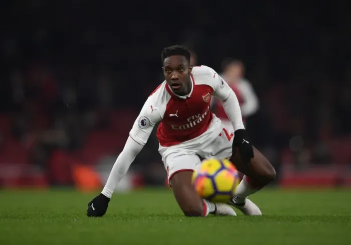 Framed Print : Danny Welbeck in Action: Arsenal vs Manchester City, Premier League 2017-18