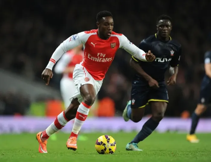 Framed Print : Danny Welbeck in Action: Arsenal vs Southampton, Premier League 2014-15 Framed Print : Danny Welbeck in Action: Arsenal vs Southampton, Premier League 2014-15