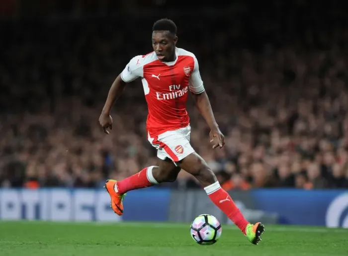 Framed Print : Danny Welbeck in Action: Arsenal vs West Ham United, Premier League 2016-17