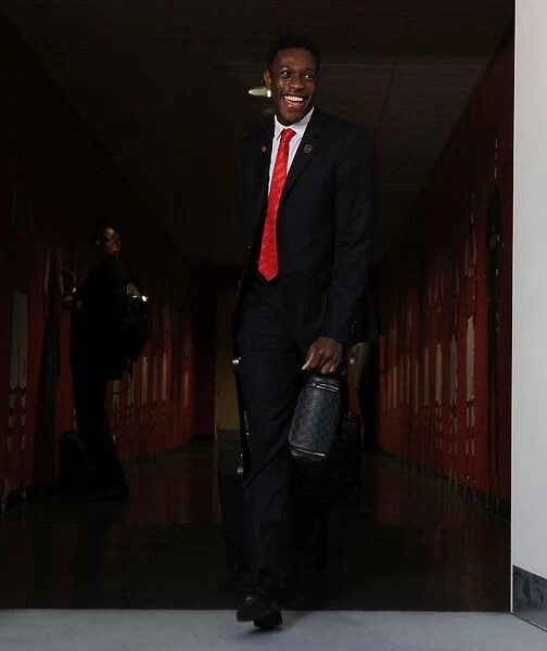 Danny Welbeck Arrives at Arsenal Changing Room Before Arsenal v Anderlecht UCL Match, 2014
