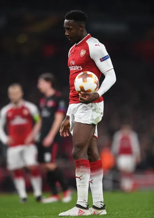 Framed Print : Danny Welbeck Awaits Penalty Kick: Arsenal vs AC Milan, UEFA Europa League 2018