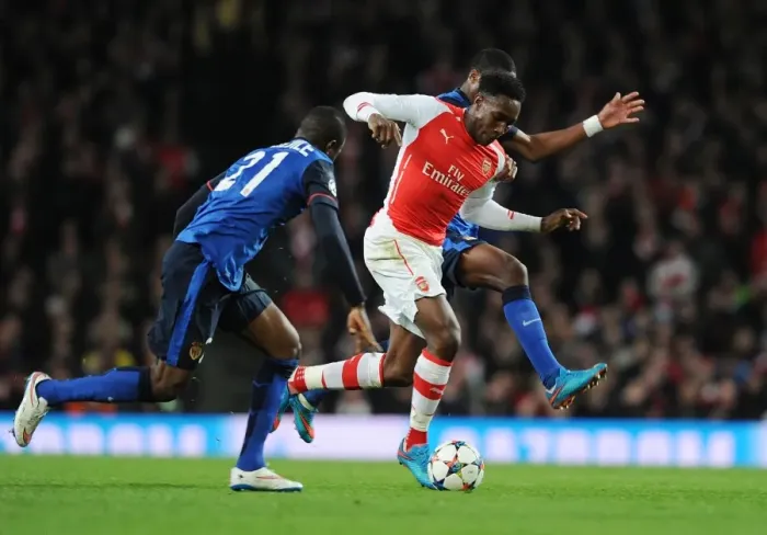 Framed Print : Danny Welbeck Dashes Past Elderson and Nabil Dirar in Arsenal's UEFA Champions League Clash with Monaco Framed Print : Danny Welbeck Dashes Past Elderson and Nabil Dirar in Arsenal's UEFA Champions League Clash with Monaco