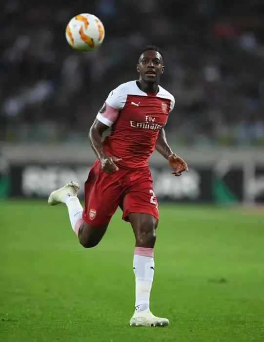 Framed Print : Danny Welbeck Faces Off Against Micel of Qarabag in Europa League Clash