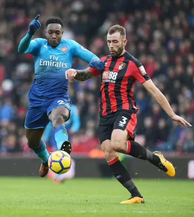 Framed Print : Danny Welbeck Outsmarts Steve Cook: A Premier League Battle, Arsenal vs. AFC Bournemouth (2017-18)