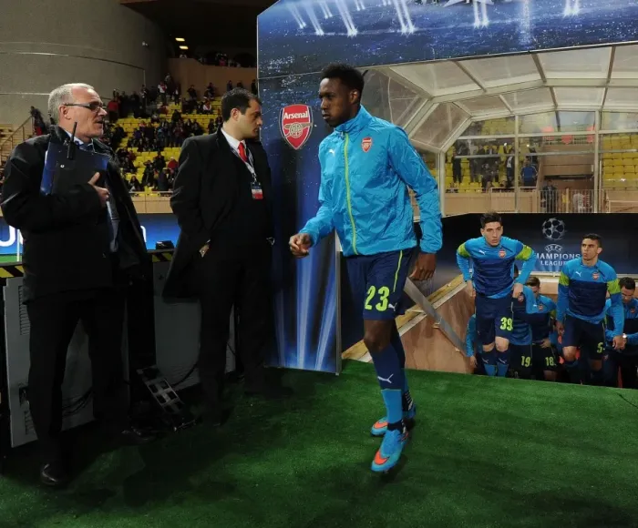 Framed Print : Danny Welbeck Prepares for Arsenal's UEFA Champions League Showdown against AS Monaco, March 2015 Framed Print : Danny Welbeck Prepares for Arsenal's UEFA Champions League Showdown against AS Monaco, March 2015