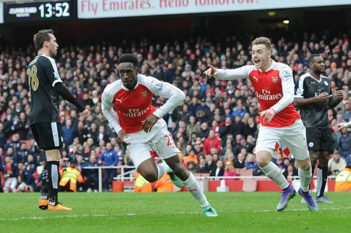 Framed Print : Danny Welbeck Scores Arsenal's Second Goal: Arsenal FC vs Leicester City (2015-16) Framed Print : Danny Welbeck Scores Arsenal's Second Goal: Arsenal FC vs Leicester City (2015-16)