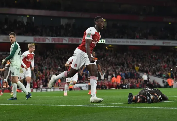 Framed Print : Danny Welbeck Scores Brace: Arsenal Overpowers Brentford in Carabao Cup Framed Print : Danny Welbeck Scores Brace: Arsenal Overpowers Brentford in Carabao Cup