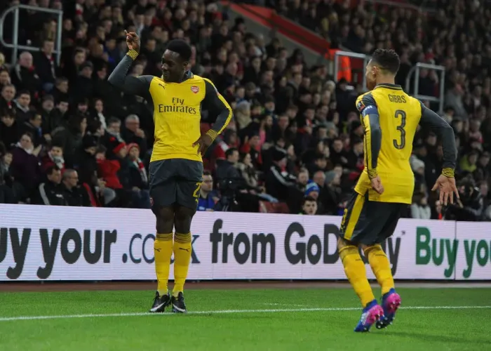 Framed Print : Danny Welbeck Scores First Arsenal Goal: FA Cup Upset Against Southampton (2016-17)