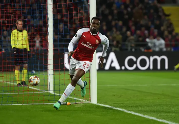 Framed Print : Danny Welbeck Scores First Goal: Arsenal's Europa League Triumph over CSKA Moscow (April 2018)