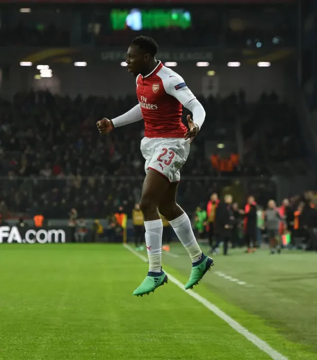Framed Print : Danny Welbeck Scores First Goal: Arsenal's Europa League Victory over CSKA Moscow (April 2018)